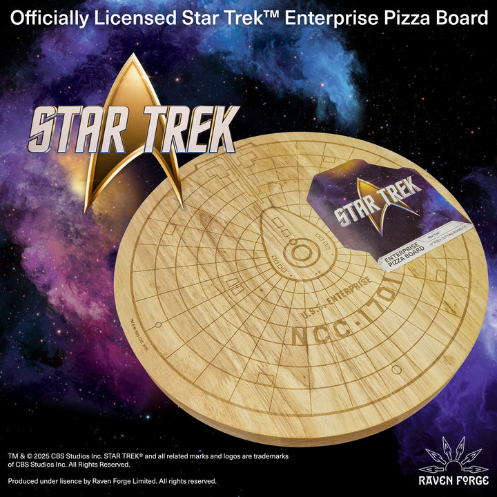 USS Enterprise Pizza Board — Officially Licensed Star Trek Hardwood Serving Board