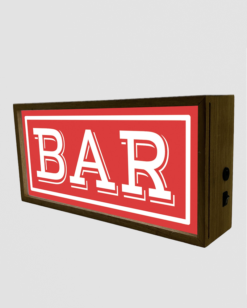 Retro BAR LED Light Box Sign for Home Bars