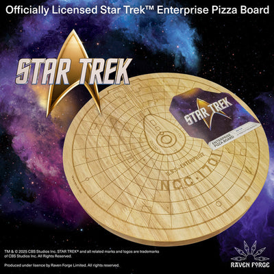 USS Enterprise Pizza Board — Officially Licensed Star Trek Hardwood Serving Board