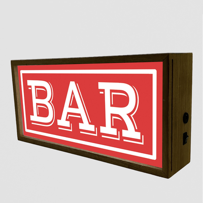 Retro BAR LED Light Box Sign for Home Bars