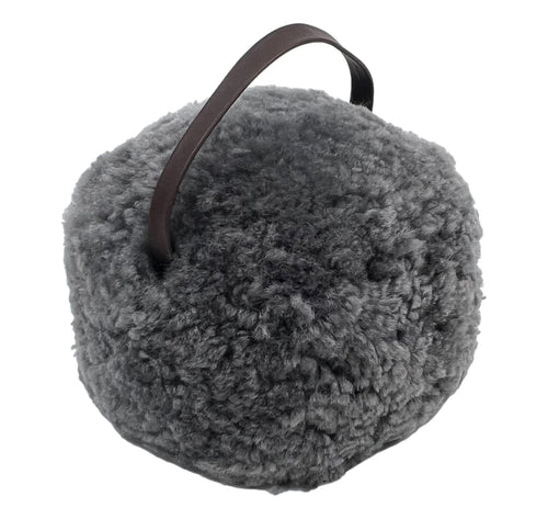 Sheepskin Doorstop - Weighted NZ Sheepskin Door Stop with Leather Handle