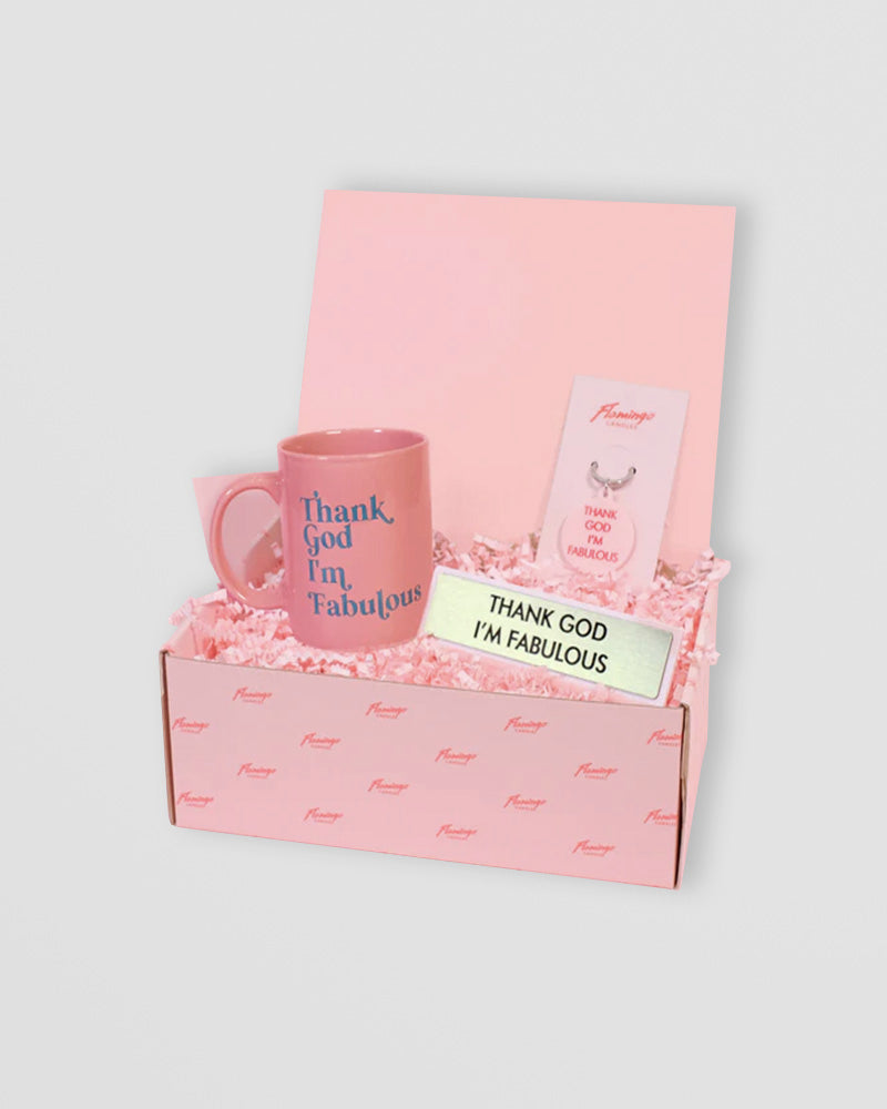Thank God I'm Fabulous Gift Set – Mug, Keytag and Desk Sign for Maximum Sass